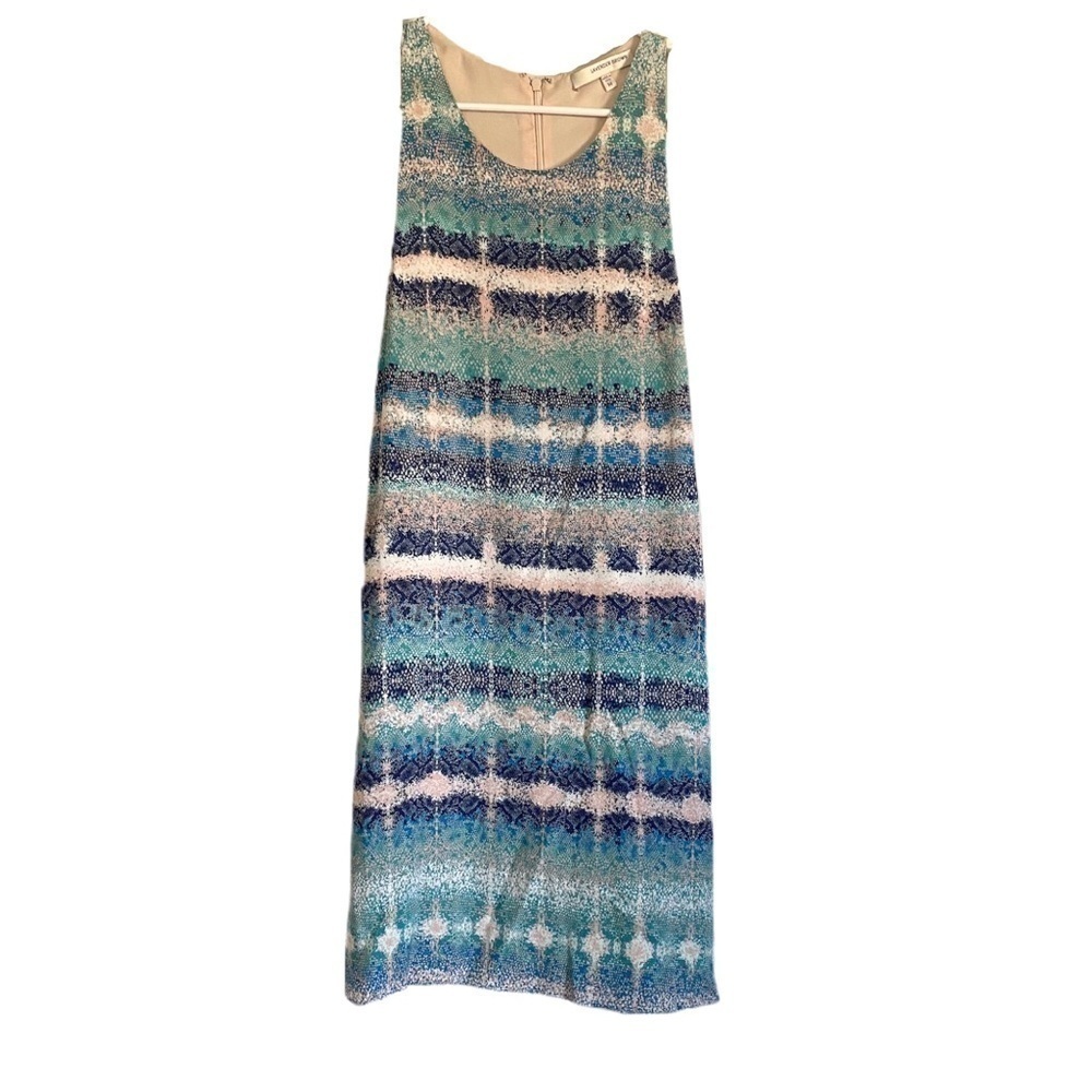 LAVENDER BROWN Blue Pink Snake Print Dress M